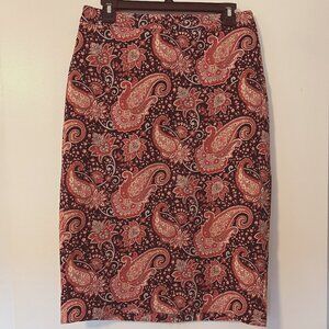 Talbots Knee Length Skirt Pink Red Black